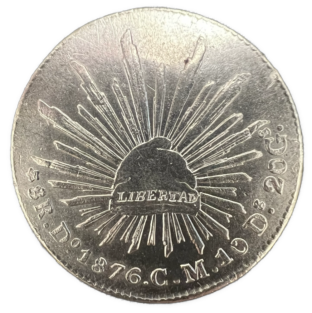 8 Reales 1876 Mexico Do C.M.