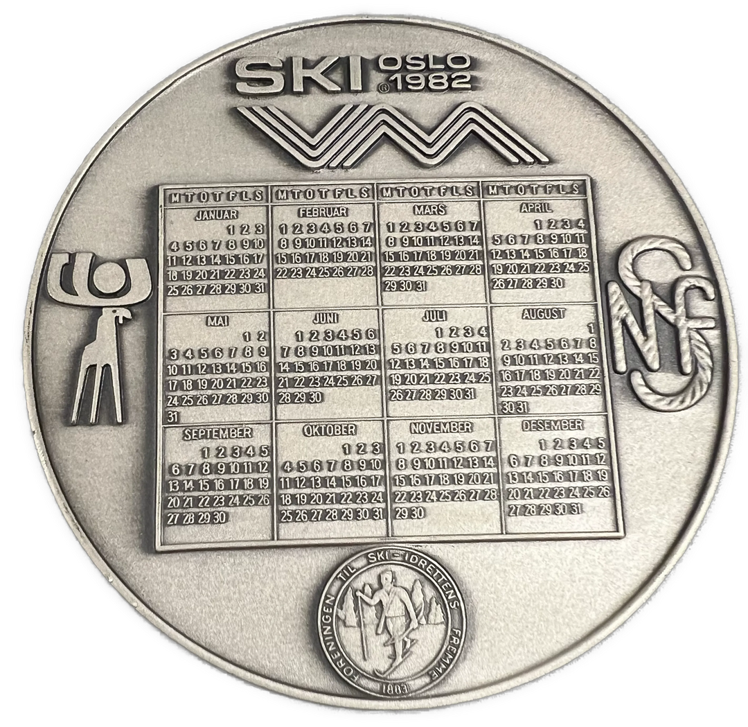 259g .925Ag (SPOT) Den offisielle VM-medaljen Holmenkollen Ski 1982 (Kalendermedaljen)