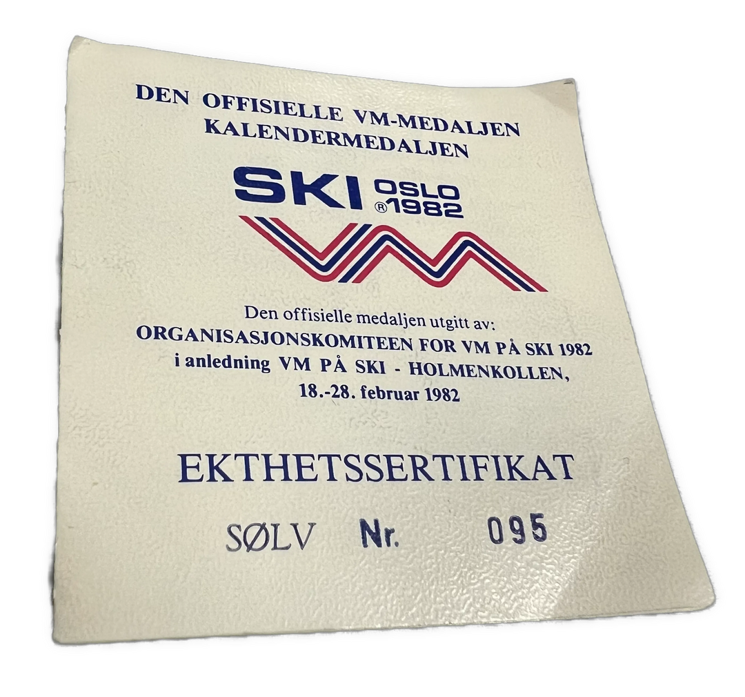 259g .925Ag (SPOT) Den offisielle VM-medaljen Holmenkollen Ski 1982 (Kalendermedaljen)