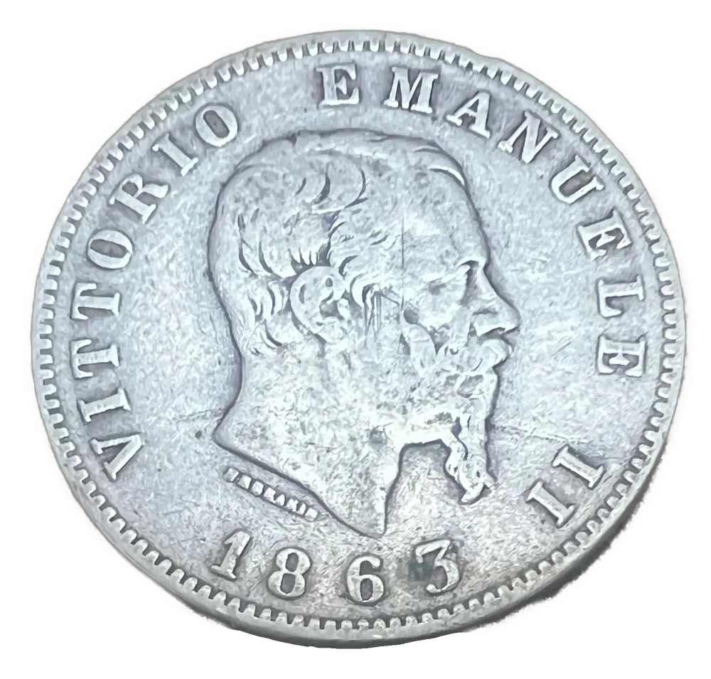 1 Lire 1863 M BN Italia