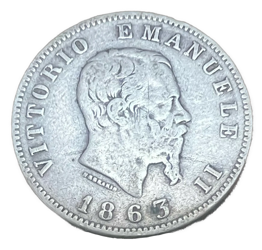 1 Lire 1863 M BN Italia