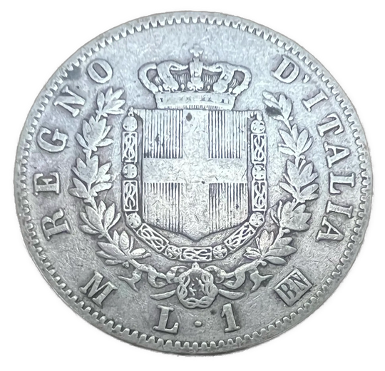 1 Lire 1863 M BN Italia