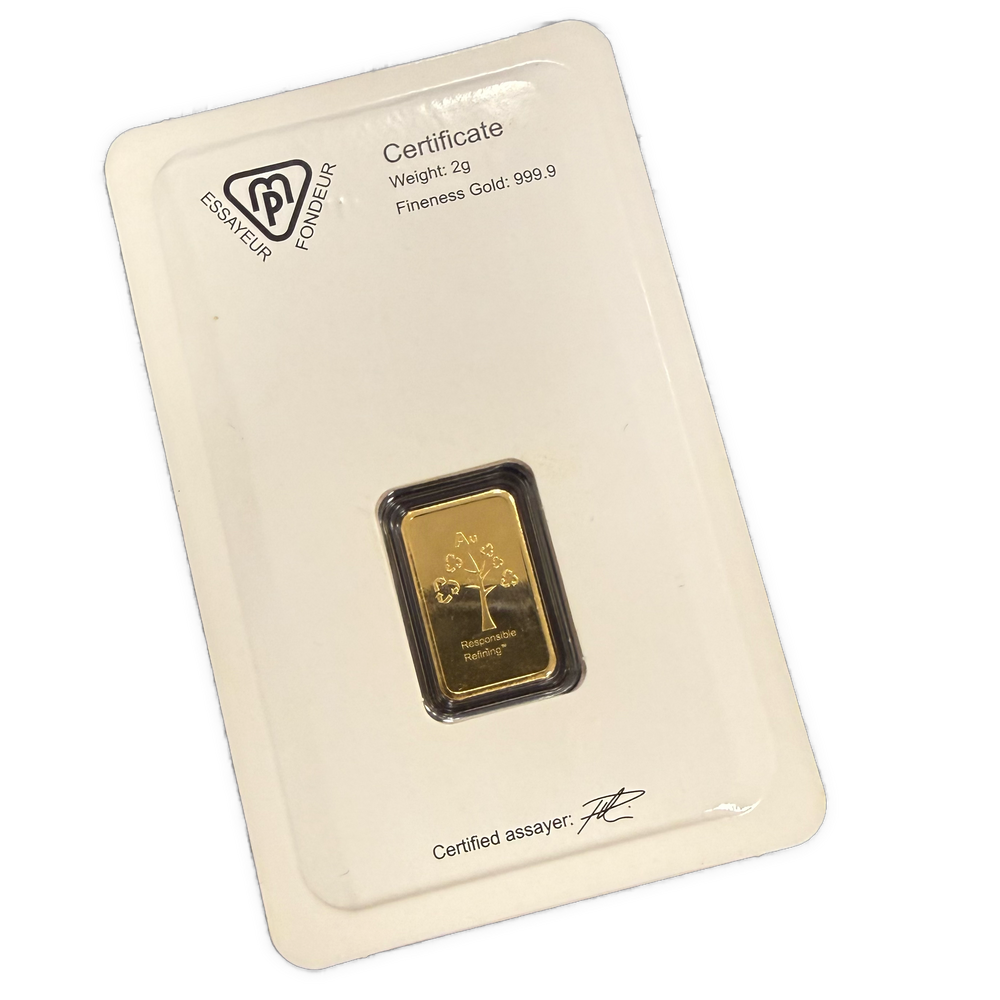 2g .999Au Barre Metalor Switzerland