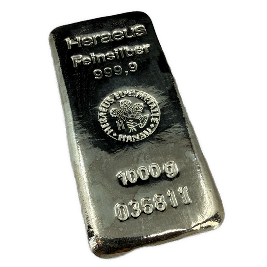 1KG .999Ag Barre Heraeus