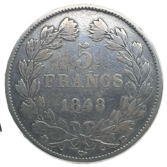 5 Francs 1848 BB Louis Philippe I Kv.1