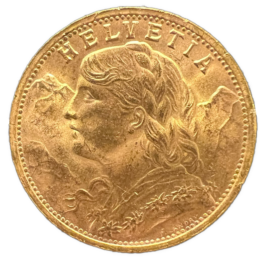 6.45g .900Au (SPOT) 20Fr 1947 Switzerland