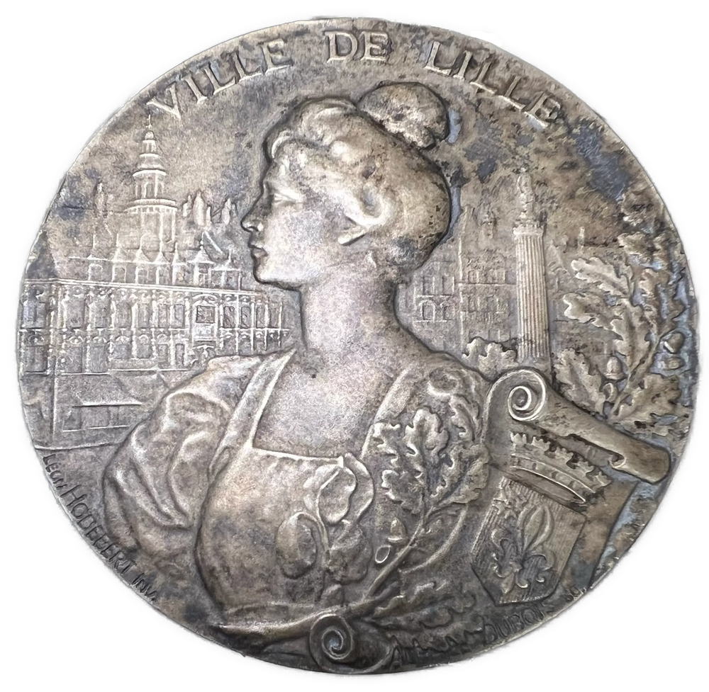Médaille de la «Ville de Lille» .925Ag Frankrike Leon Hodebert/Alphée Dubois (1831-1905)