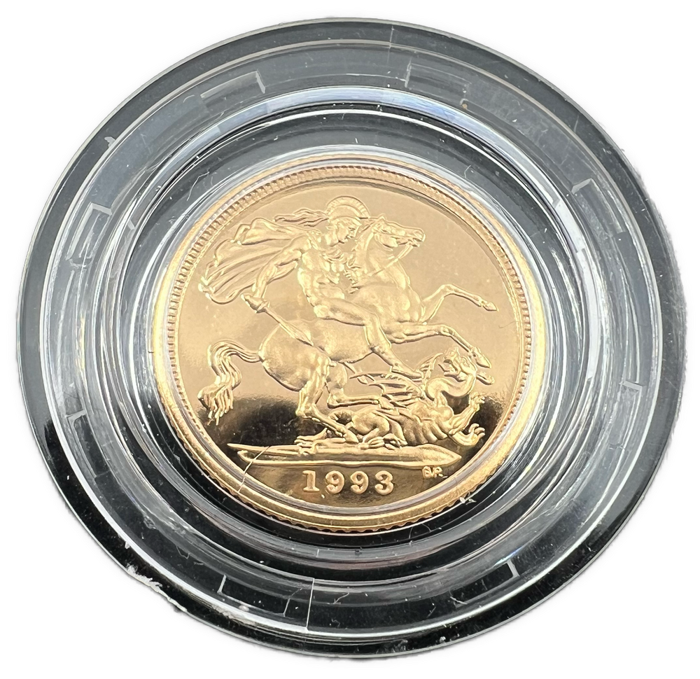 3.99g .917Au Half Sovereign Proof 1993