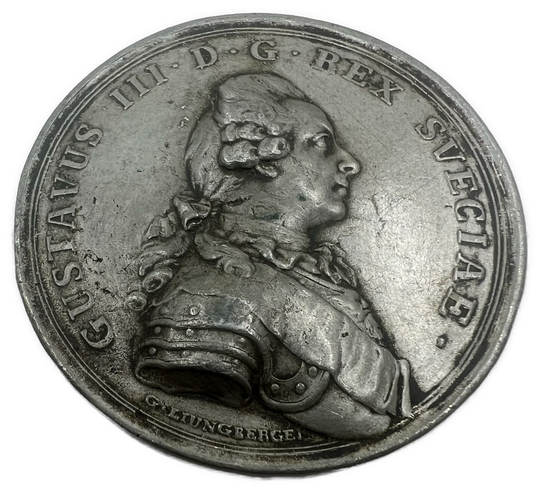 Gustav III´s Kroning 1772 minnemedalje i tinn