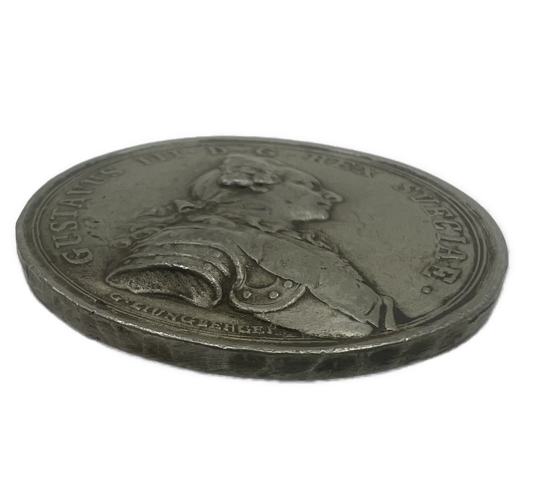 Gustav III´s Kroning 1772 minnemedalje i tinn