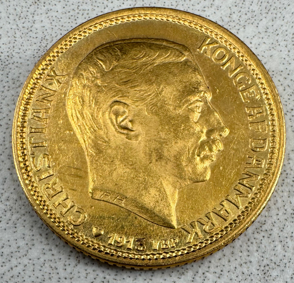 4,03g .900Au 1913 Danmark 10 kroner