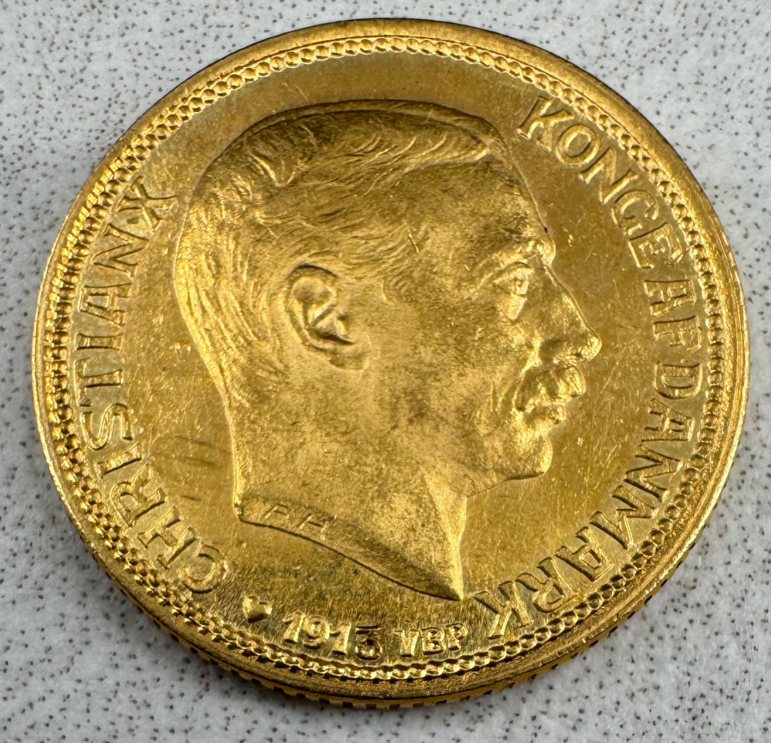 4,03g .900Au 1913 Danmark 10 kroner