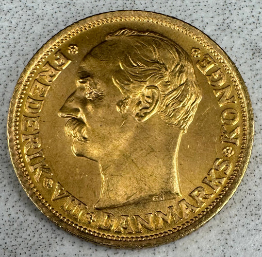 4,03g .900Au 1908 Danmark 10 kroner