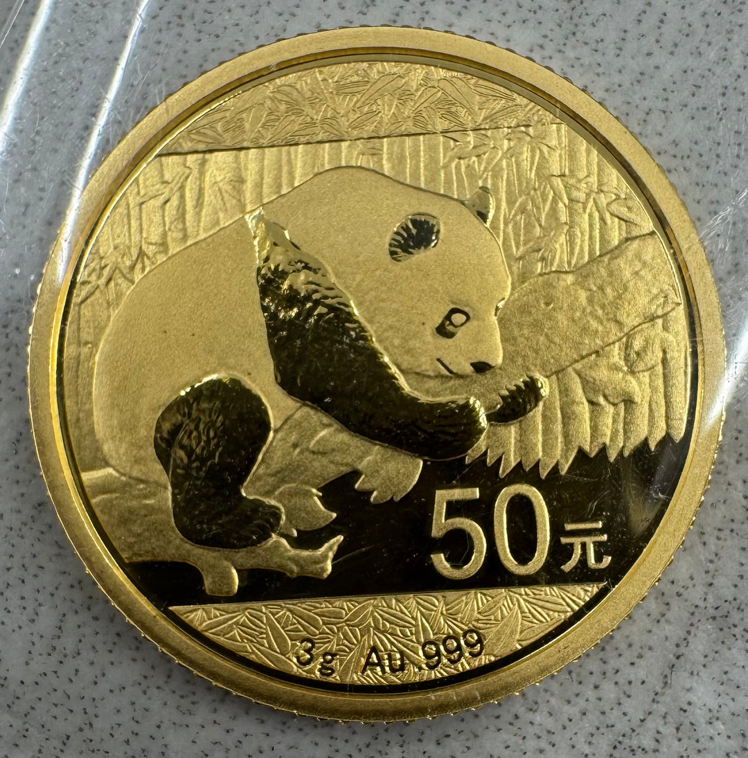 3g .999Au 2016 Kinesisk Panda 50 Yuan