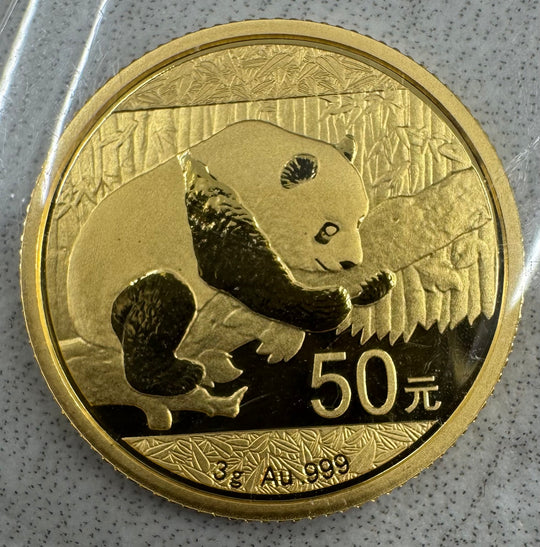 3g .999Au 2016 Kinesisk Panda 50 Yuan