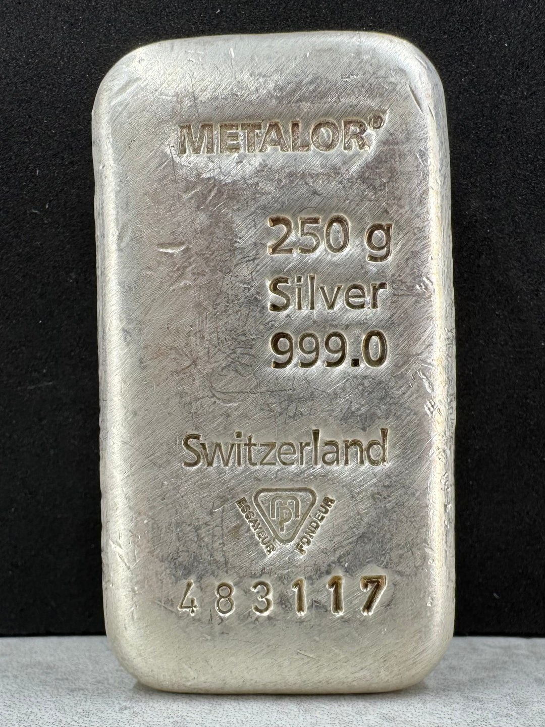 250g .999Ag Metalor Switzerland Barre