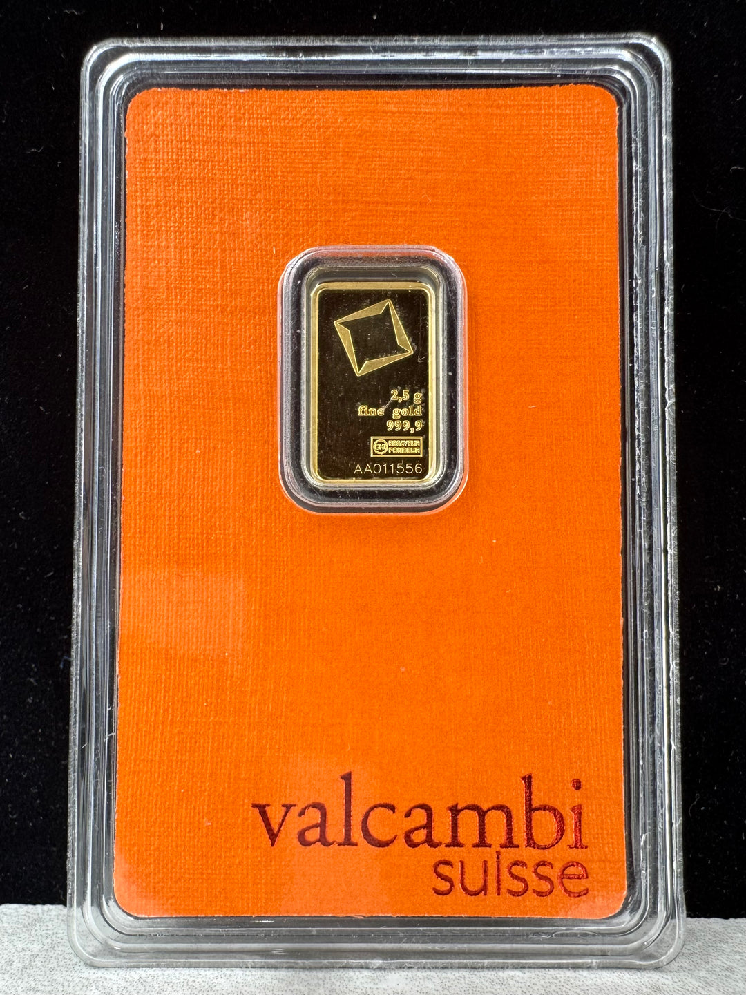2,5g .999Au Valcambi Suisse Barre