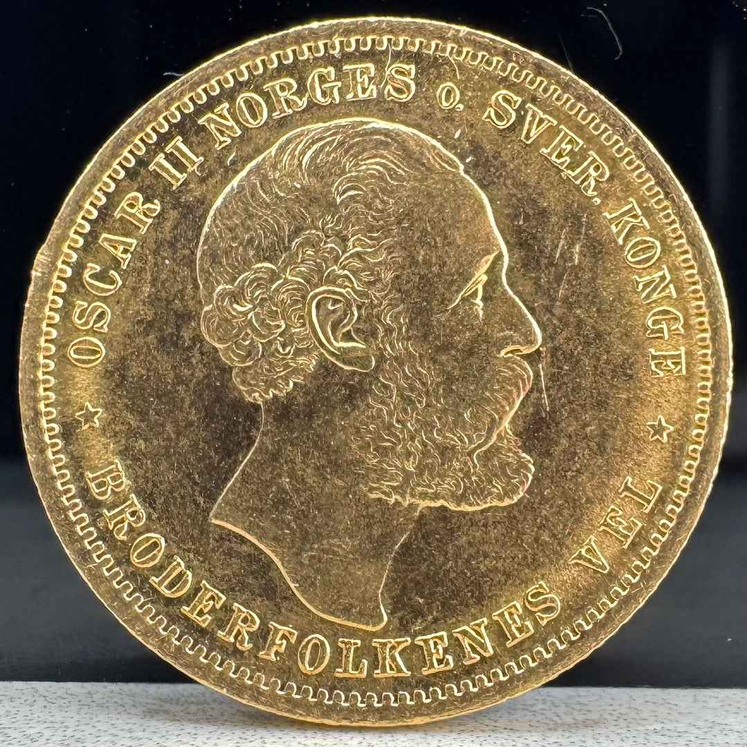8,06g .999Au Norge Oscar II 20-Kroner 1902 (Lite Kanthakk)