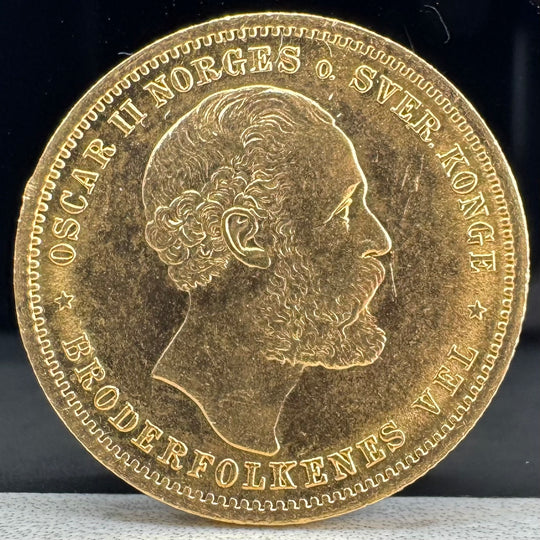 8,06g .999Au Norge Oscar II 20-Kroner 1902 (Lite Kanthakk)