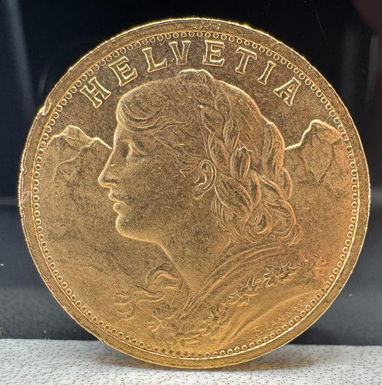 5,81g .999Au 20 Francs Switzerland Diverse Årstall 1898-1947