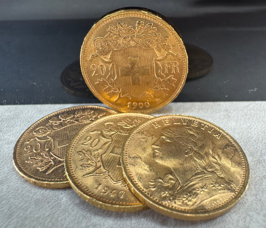 5,81g .999Au 20 Francs Switzerland Diverse Årstall 1898-1947