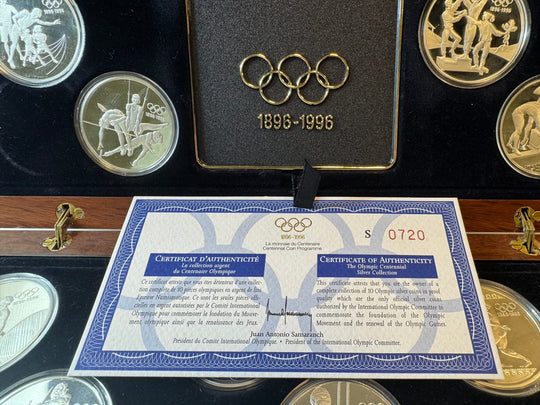 311g .999Ag The Olympic Centennial 1896-1996