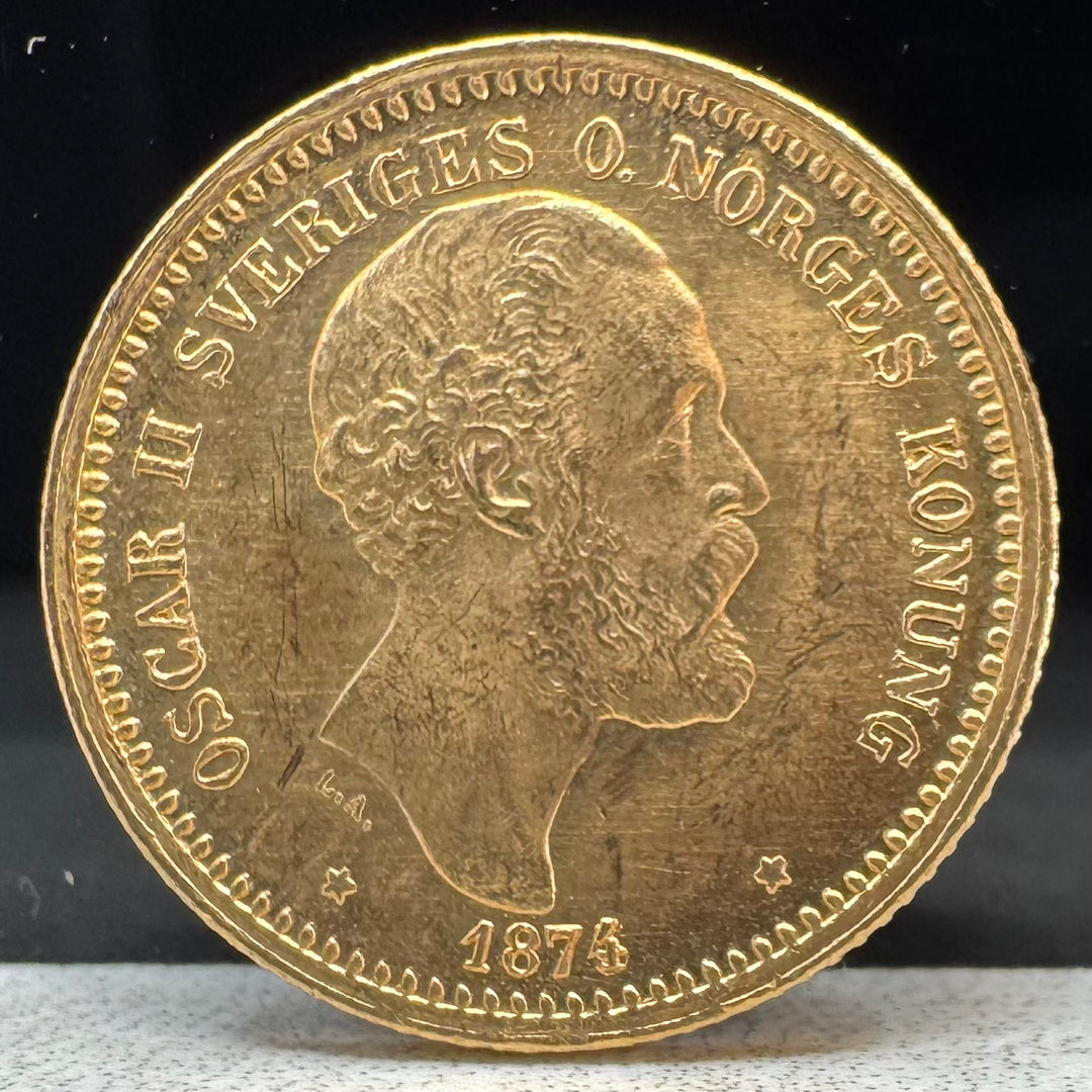 4,03g .999Au 1874 Sverige 10 Kronor