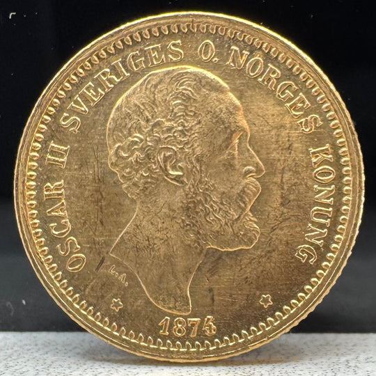 4,03g .999Au 1874 Sverige 10 Kronor