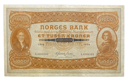1000 Kr 1946 A  kv.1/1+   SOLGT