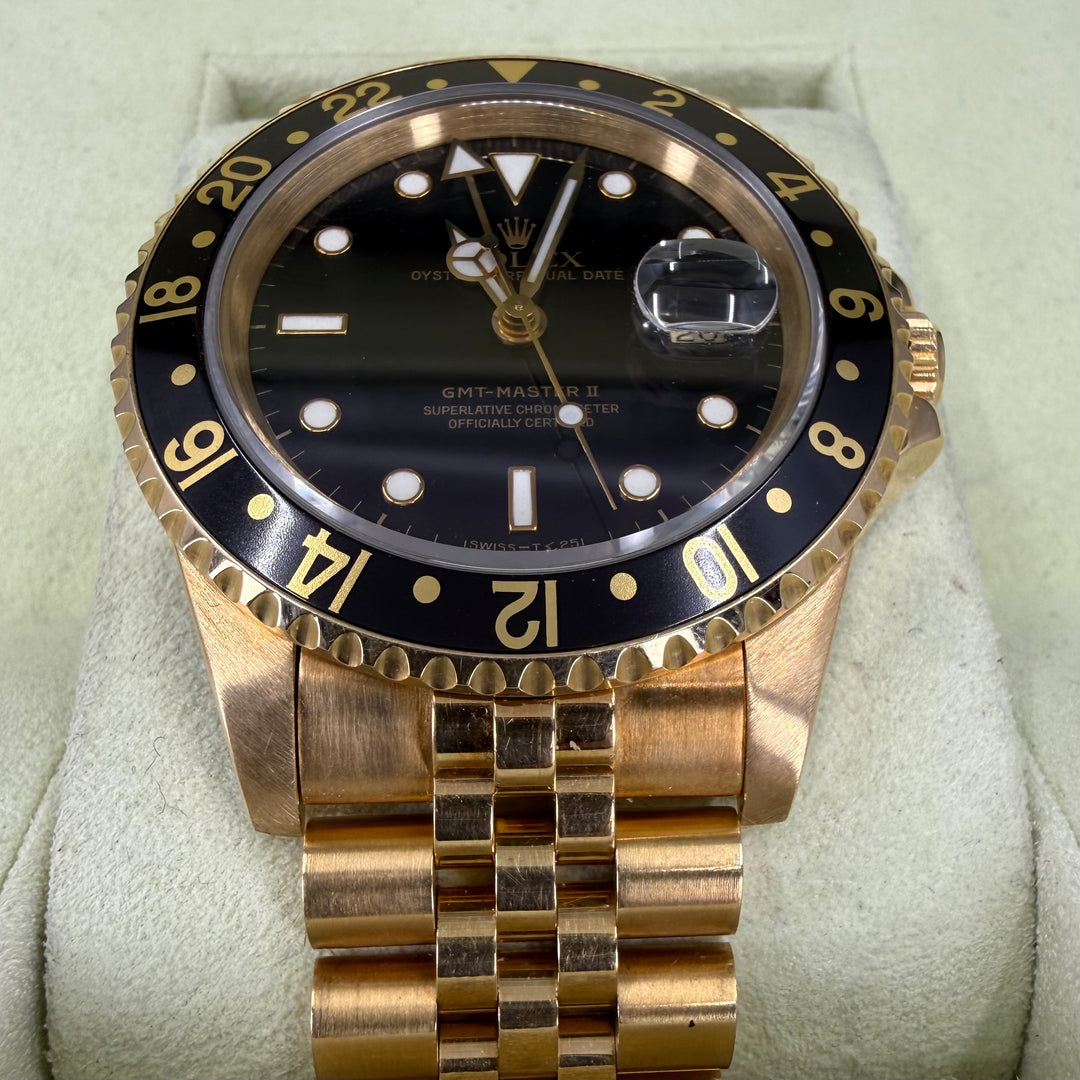 1993 Rolex GMT-MAster II 18K Gull Ref: 16718