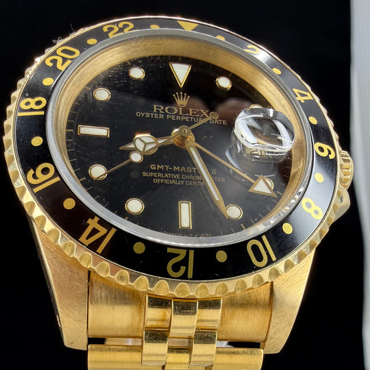 1993 Rolex GMT-MAster II 18K Gull Ref: 16718