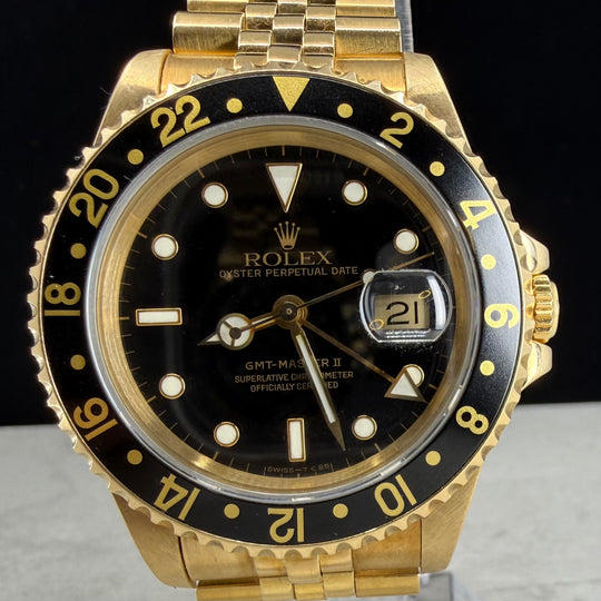 1993 Rolex GMT-MAster II 18K Gull Ref: 16718