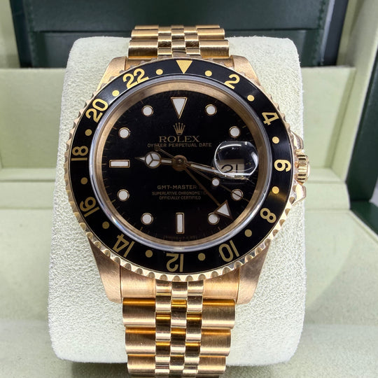 1993 Rolex GMT-MAster II 18K Gull Ref: 16718