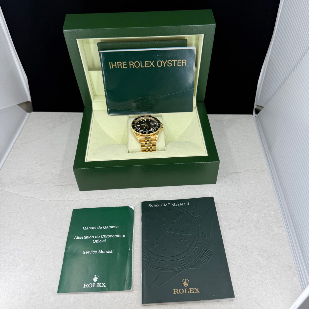 1993 Rolex GMT-MAster II 18K Gull Ref: 16718