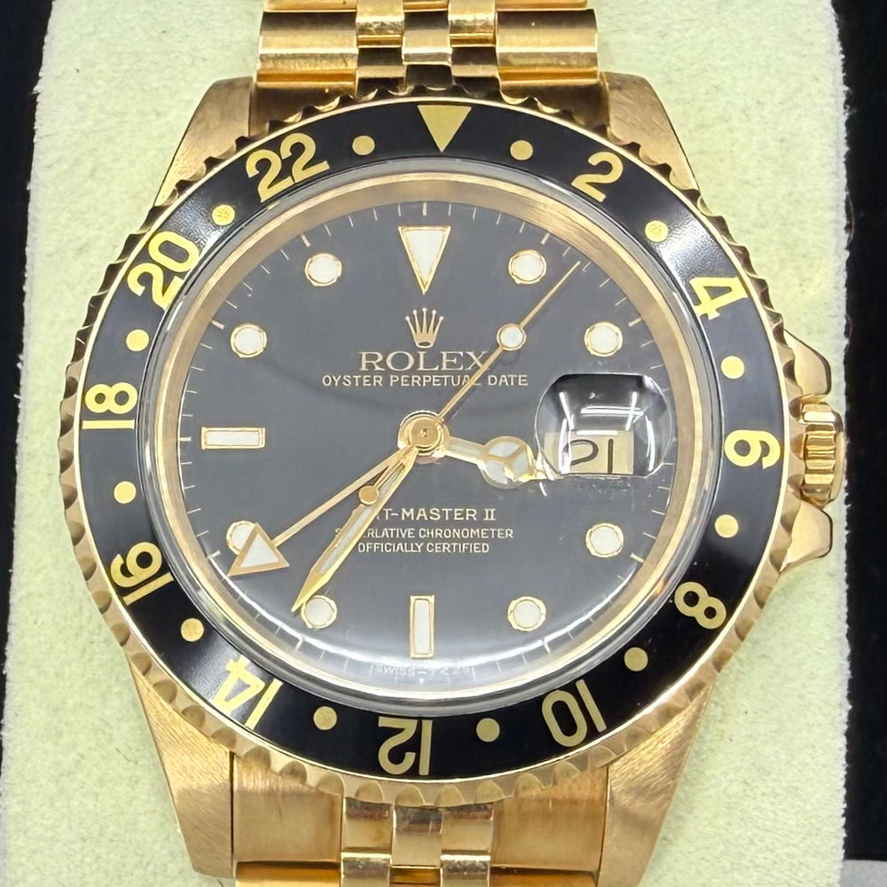 1993 Rolex GMT-MAster II 18K Gull Ref: 16718