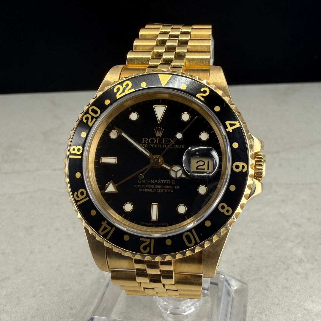 1993 Rolex GMT-MAster II 18K Gull Ref: 16718