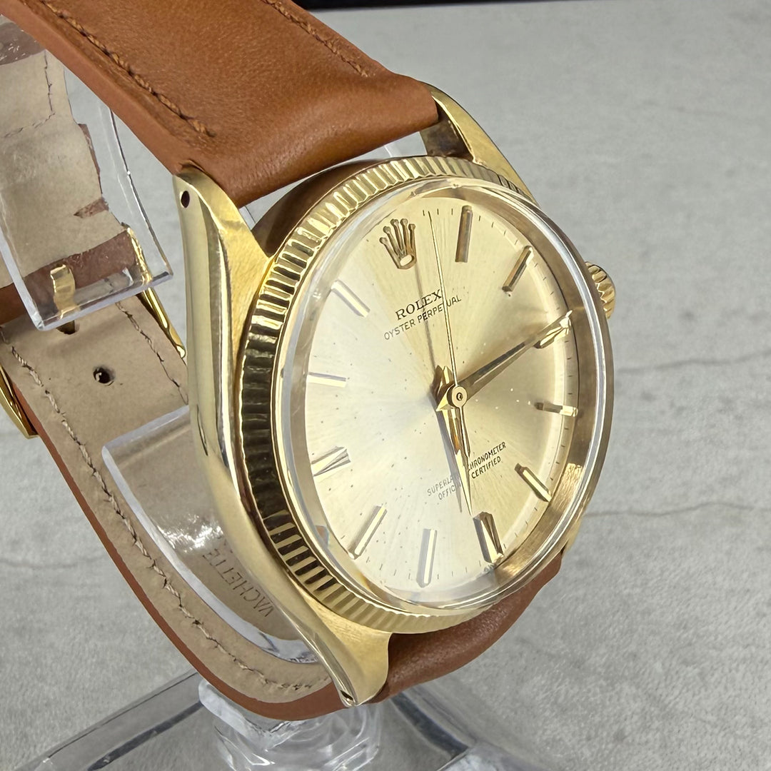 1963 Rolex Oyster Perpetual 34 14K Ref: 1005 Lume Patina