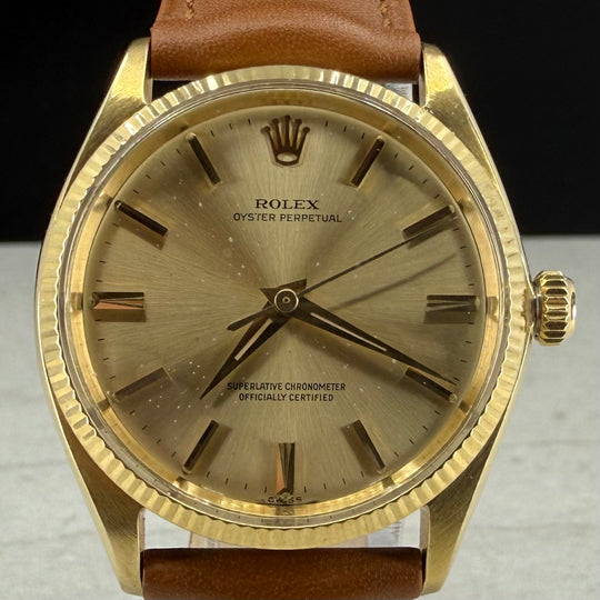 1963 Rolex Oyster Perpetual 34 14K Ref: 1005 Lume Patina