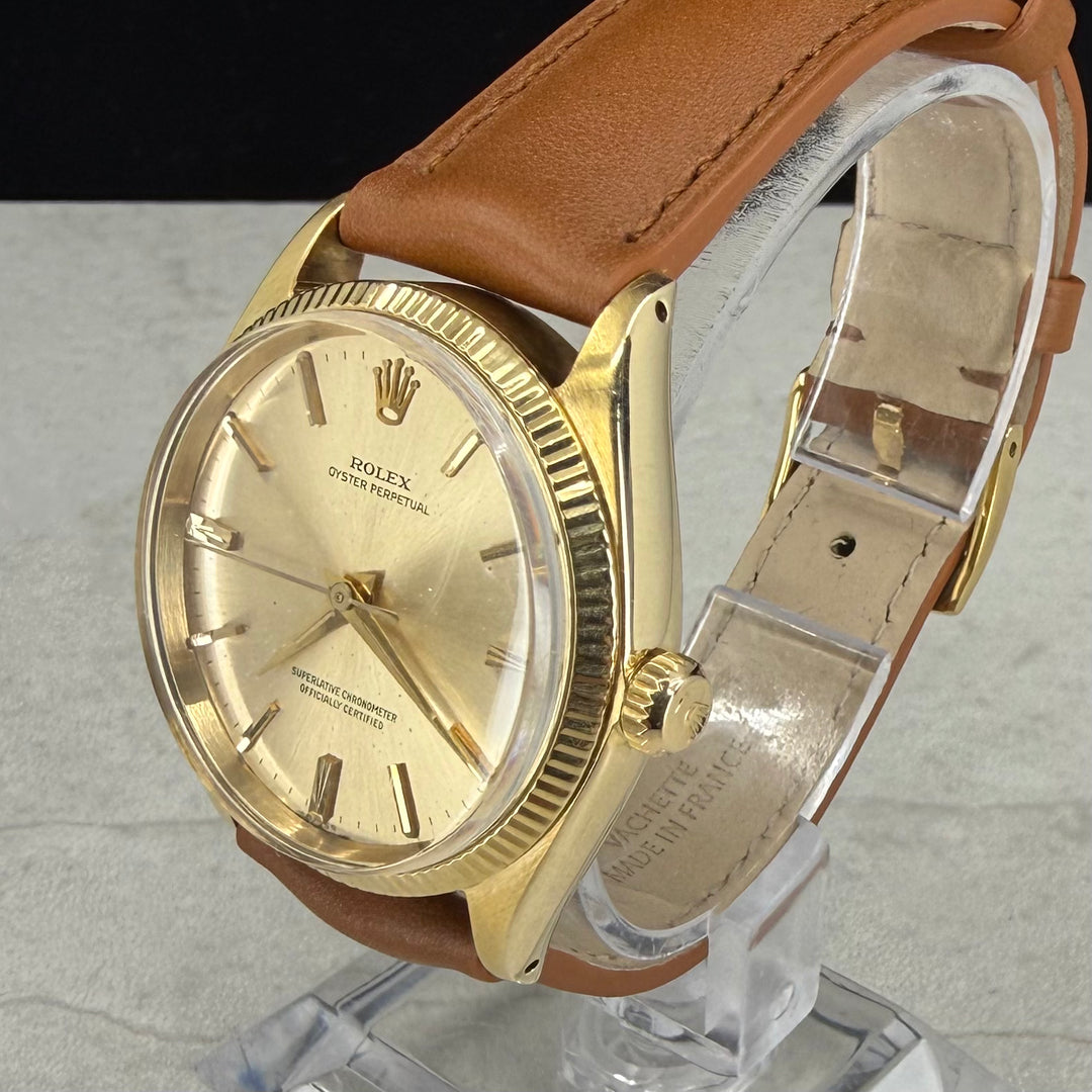 1963 Rolex Oyster Perpetual 34 14K Ref: 1005 Lume Patina