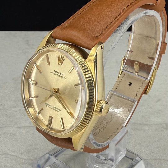 1963 Rolex Oyster Perpetual 34 14K Ref: 1005 Lume Patina