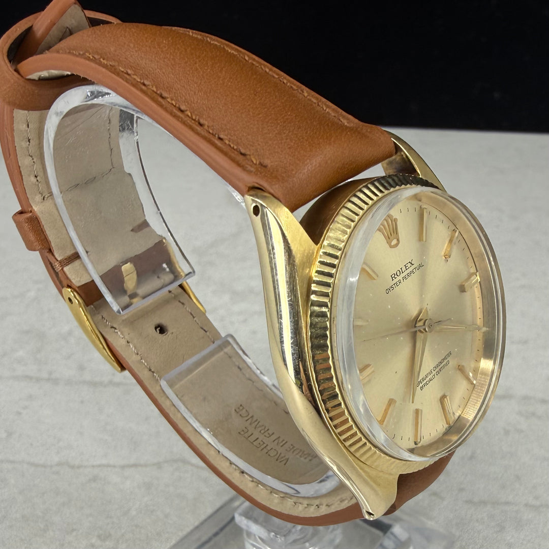1963 Rolex Oyster Perpetual 34 14K Ref: 1005 Lume Patina