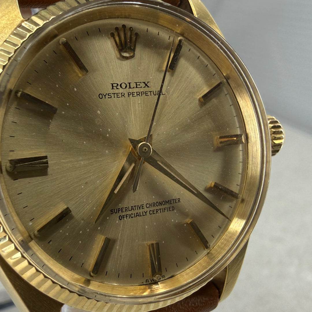 1963 Rolex Oyster Perpetual 34 14K Ref: 1005 Lume Patina