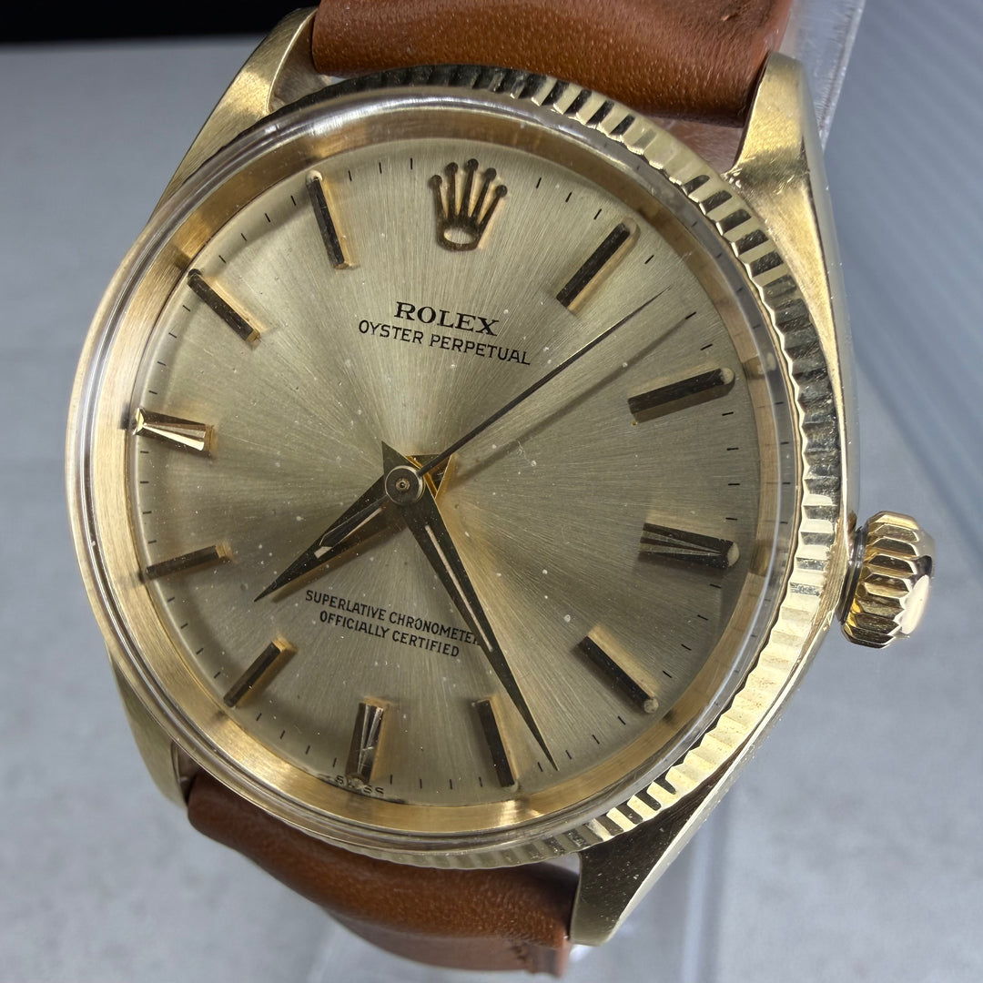 1963 Rolex Oyster Perpetual 34 14K Ref: 1005 Lume Patina