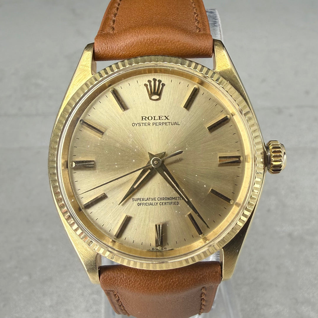 1963 Rolex Oyster Perpetual 34 14K Ref: 1005 Lume Patina