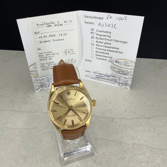 1963 Rolex Oyster Perpetual 34 14K Ref: 1005 Lume Patina