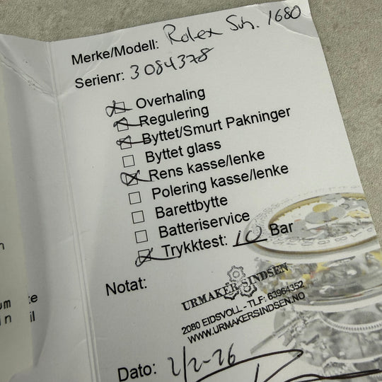 1972 Rolex Submariner «Red Sub» Ref: 1680