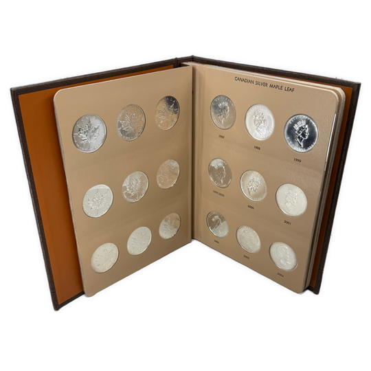 33oz .999Ag Maple Leaf 1988-2019 i perm fra World Coin Library
