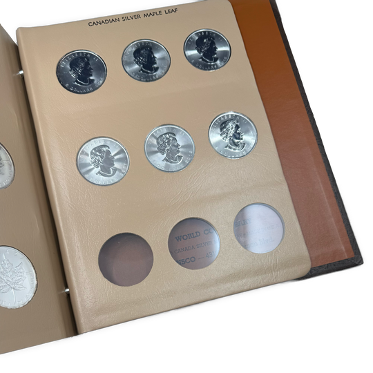 33oz .999Ag Maple Leaf 1988-2019 i perm fra World Coin Library