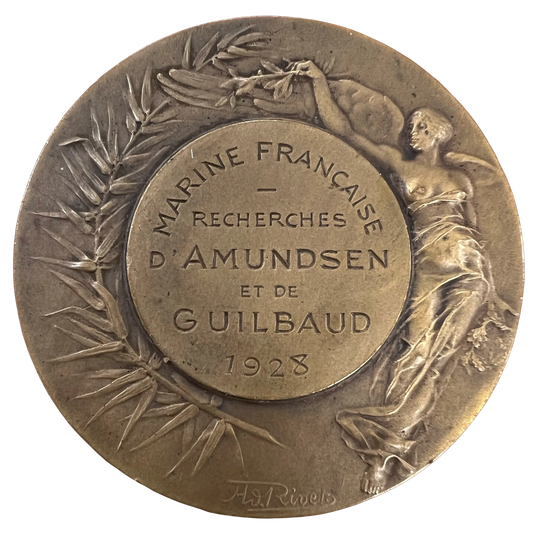 Latham Medaljen Frankrike 1928 Amundsen i original eske