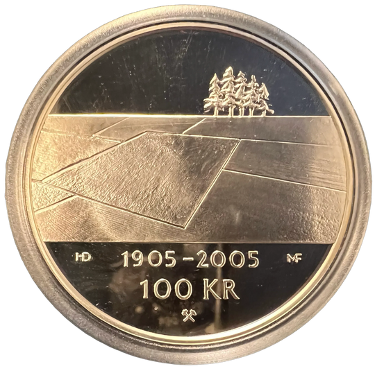 33.8g .925 Silver (SPOT) 100Kr 2003 Norge Unionsoppløsningen i kapsel